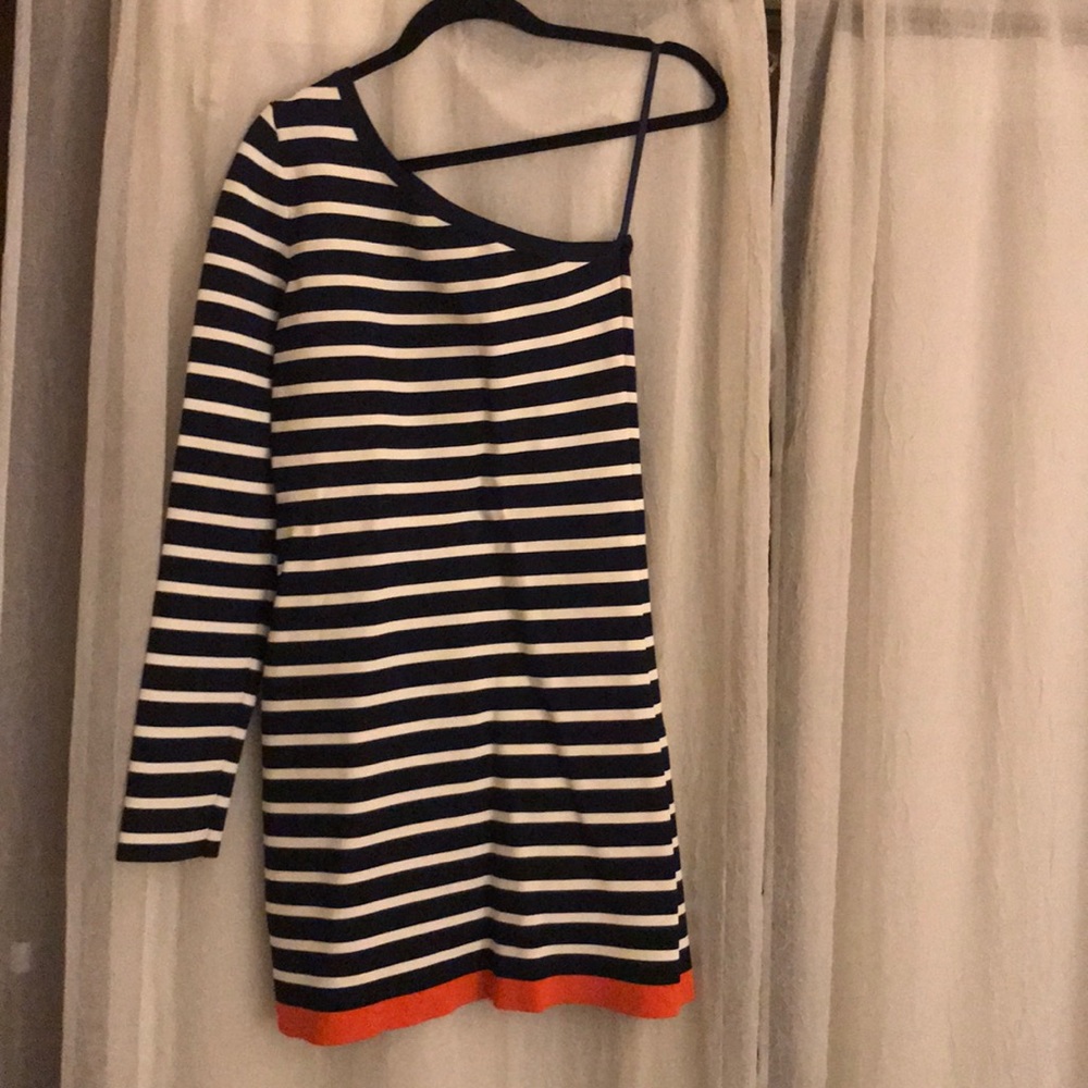 Navy Off the Shoulder Dress